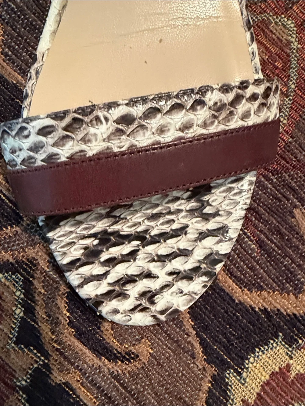 JIMMY CHOO GORGEOUS SNAKE & LEATHER LO WEDGE SANDALS